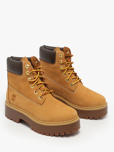 Enkellaarsjes Met Platformzool Uit Leder Timberland Bruin women 5RJD2311 ander zicht 1